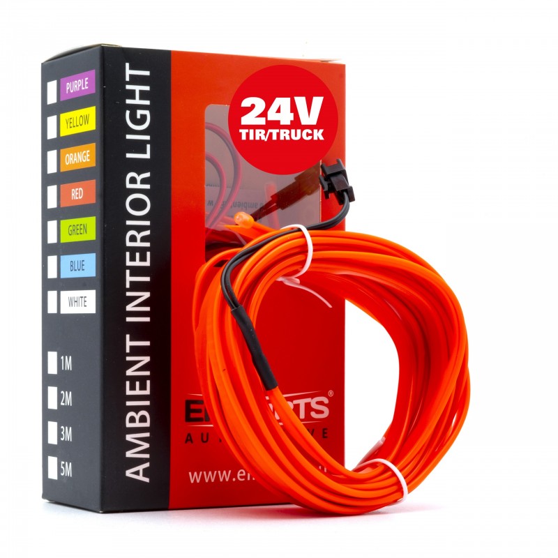 LED světlovodný pásek 5m (červený) 24V
