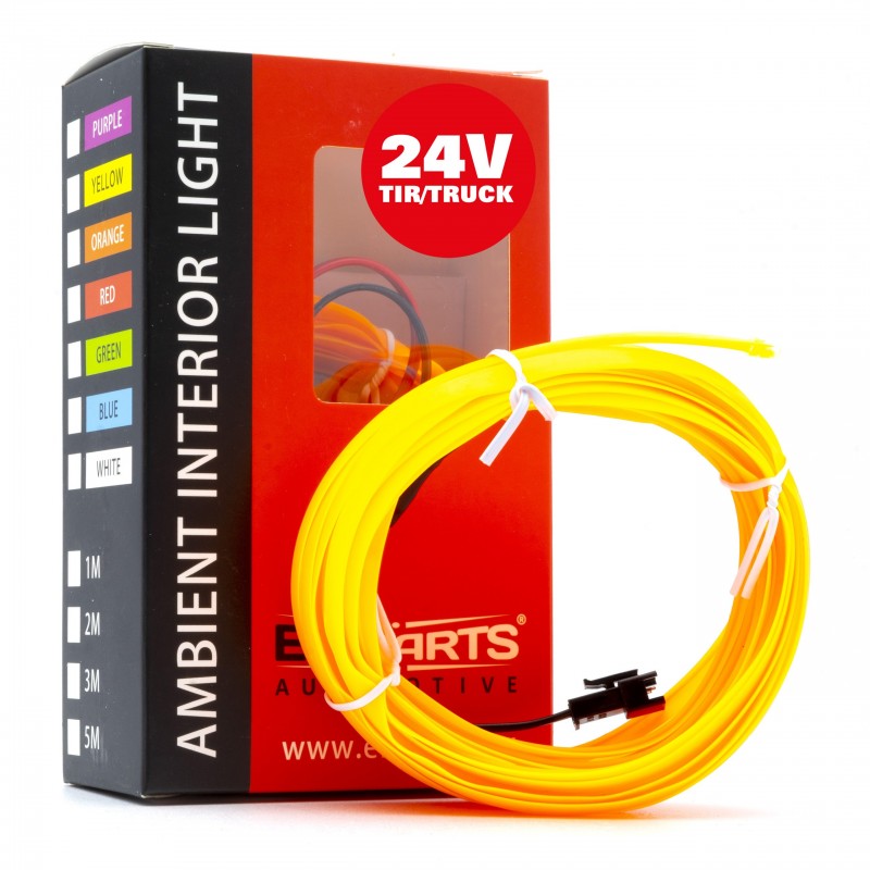 LED světlovodný pásek 5m (jantar) 24V