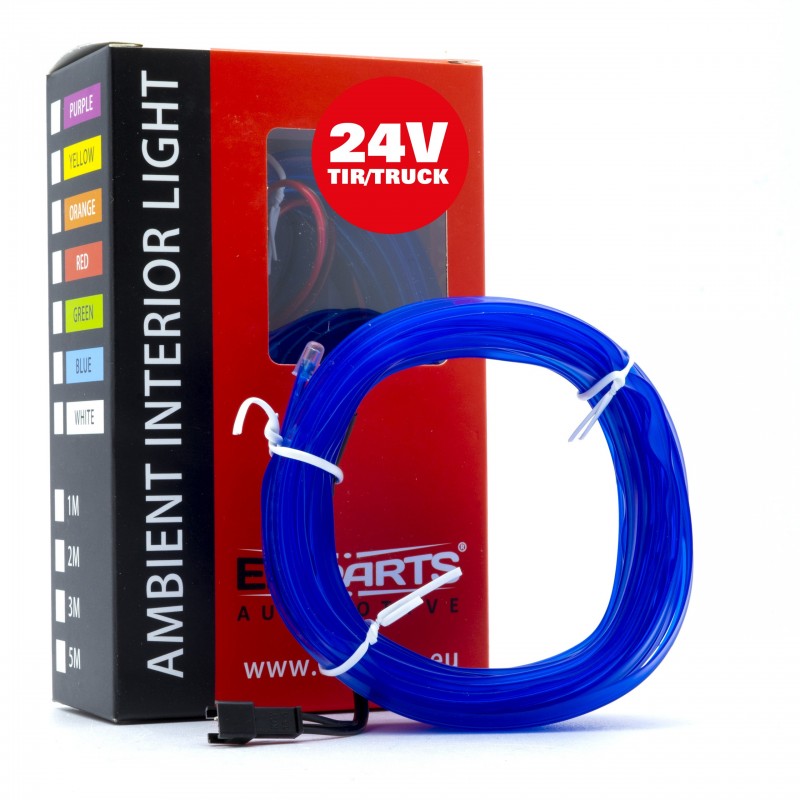 LED světlovodný pásek 5m (modrý) 24V