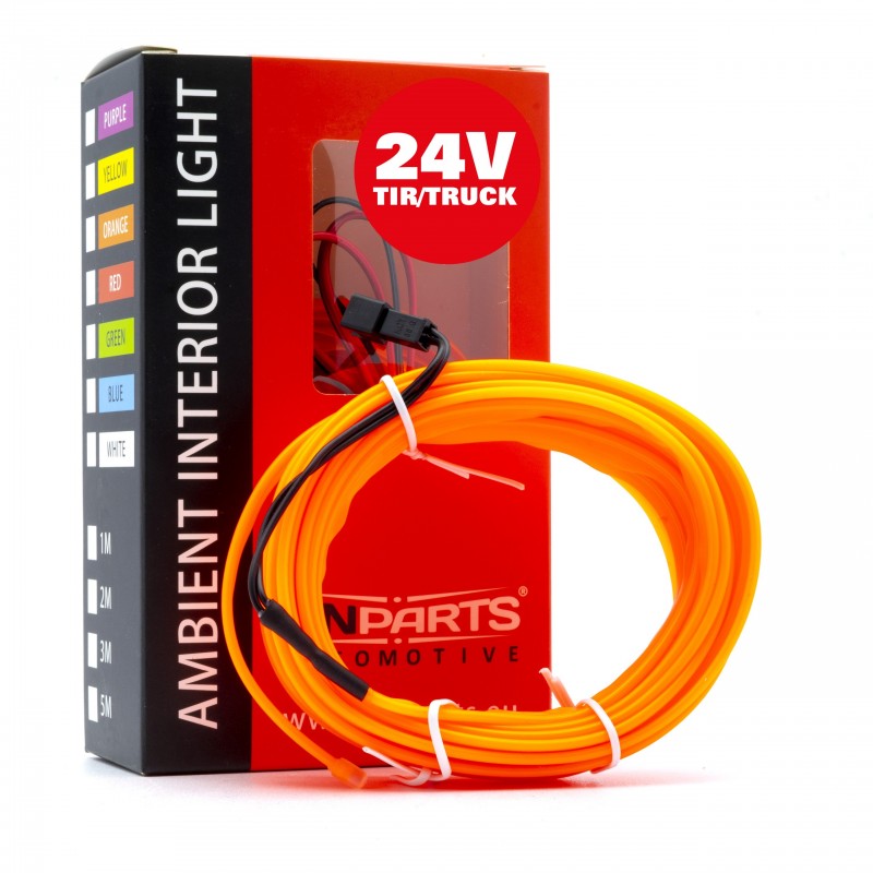 LED světlovodný pásek 5m (oranžový) 24V