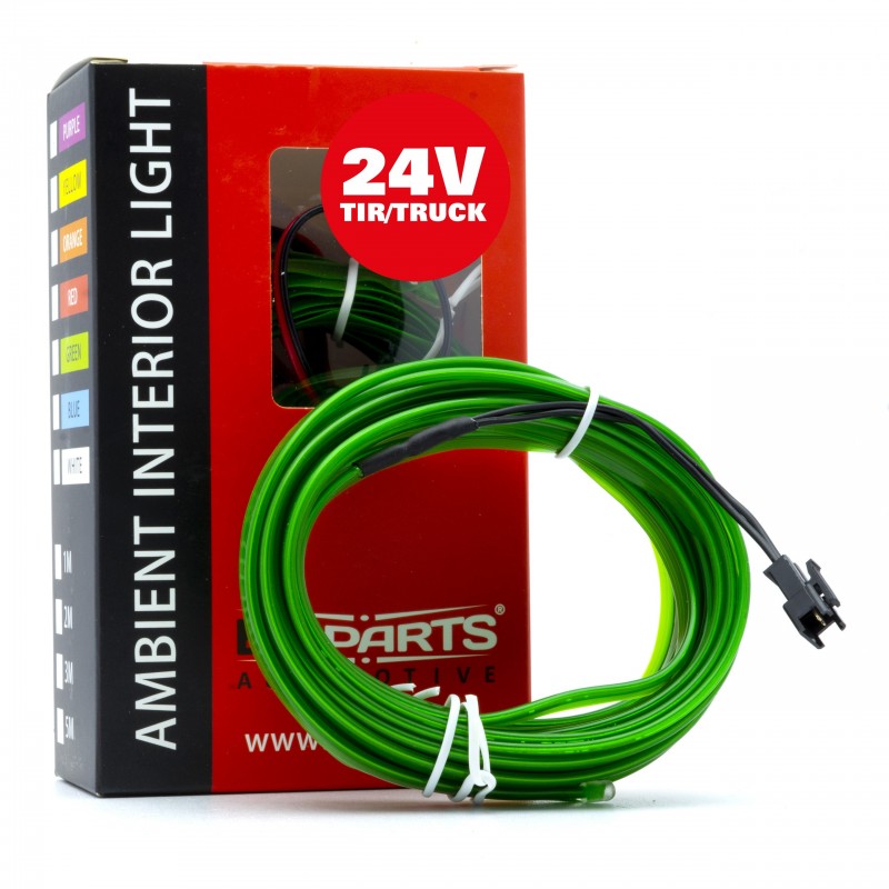 LED světlovodný pásek 5m (zelený) 24V