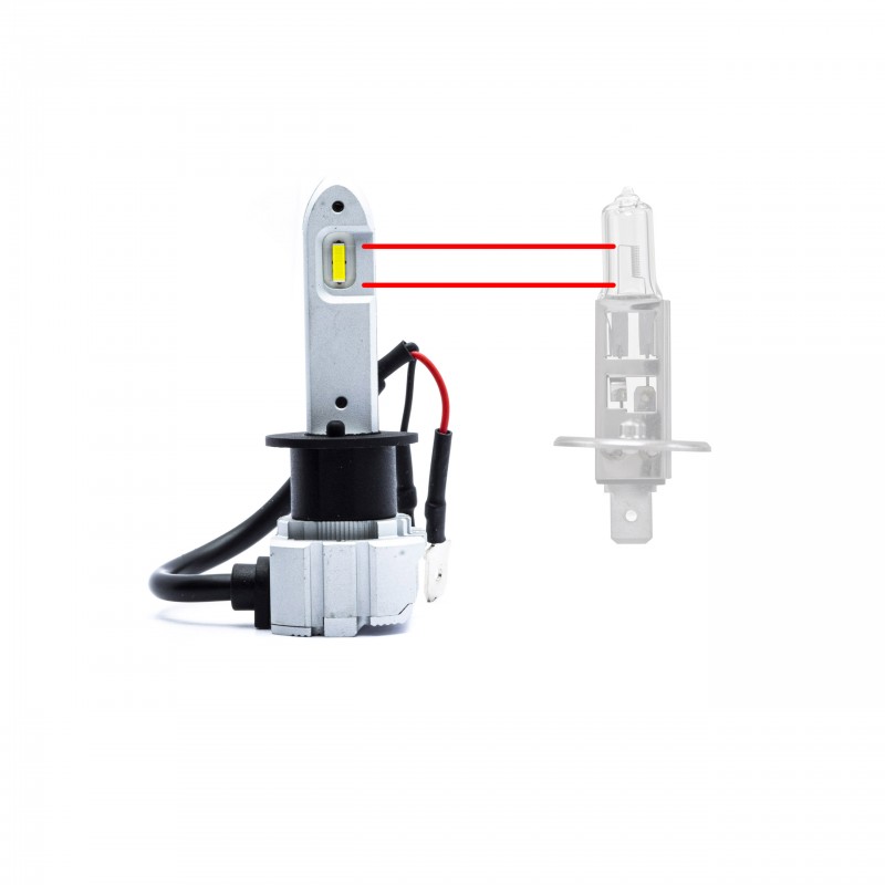 H1 LED žárovky (2 x LED COB) 6000K CANBUS krátké
