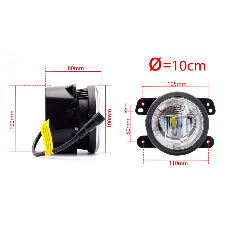LED Světla Pro Denní Svícení s Mlhovkami JEEP Wrangler III JK (2006-2011)