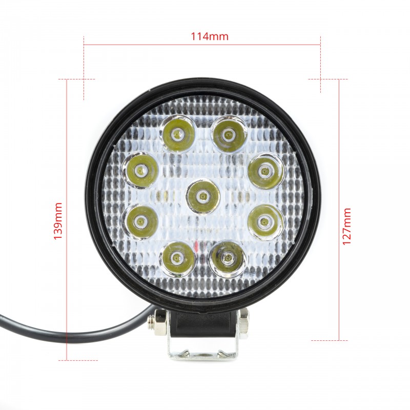LED Pracovní světlo 9W (9 x 1W EPISTAR) 30° (kulaté)
