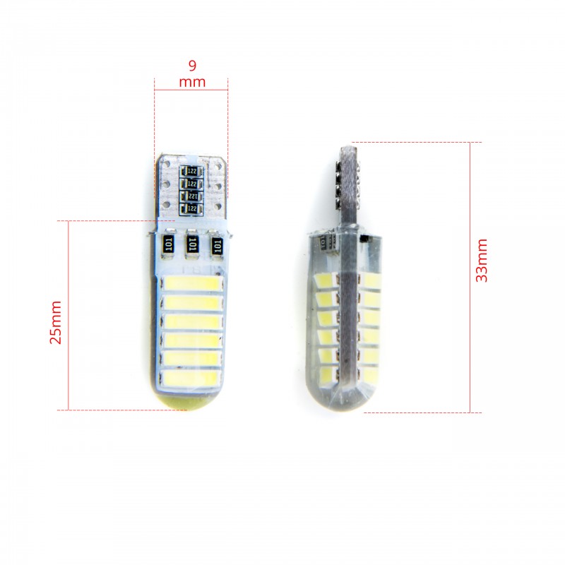 W5W LED žárovky (12 x SMD 7020) 6000K CANBUS