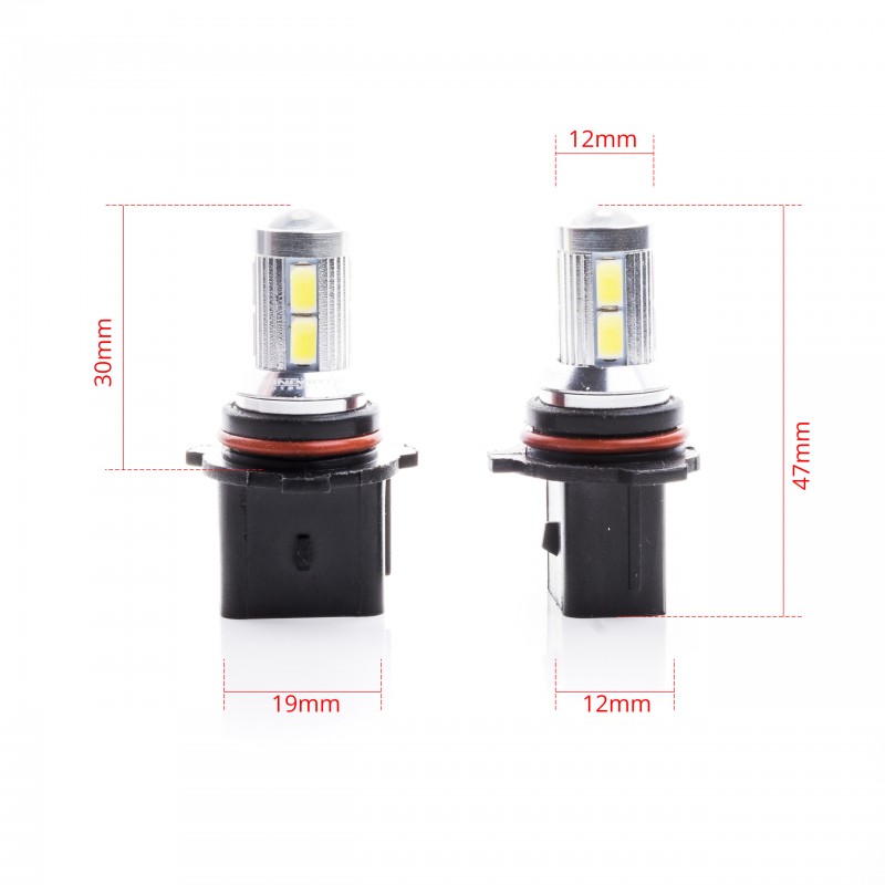P13W LED žárovky (8 x CREE SMD 5630) 6000K 12/24V