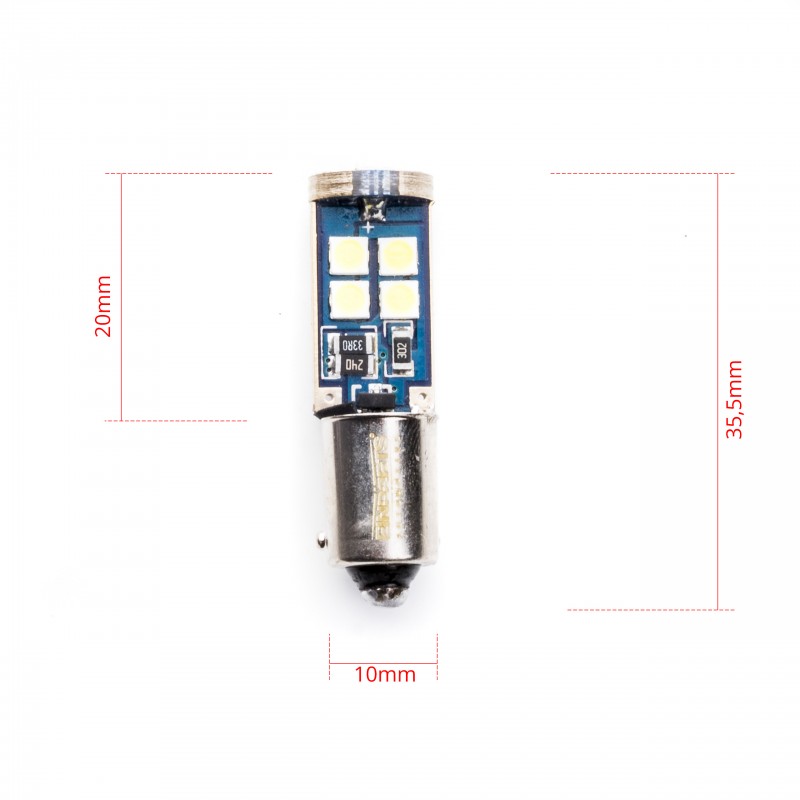 H6W LED žárovky (12 x SMD 3030) 6000K CANBUS