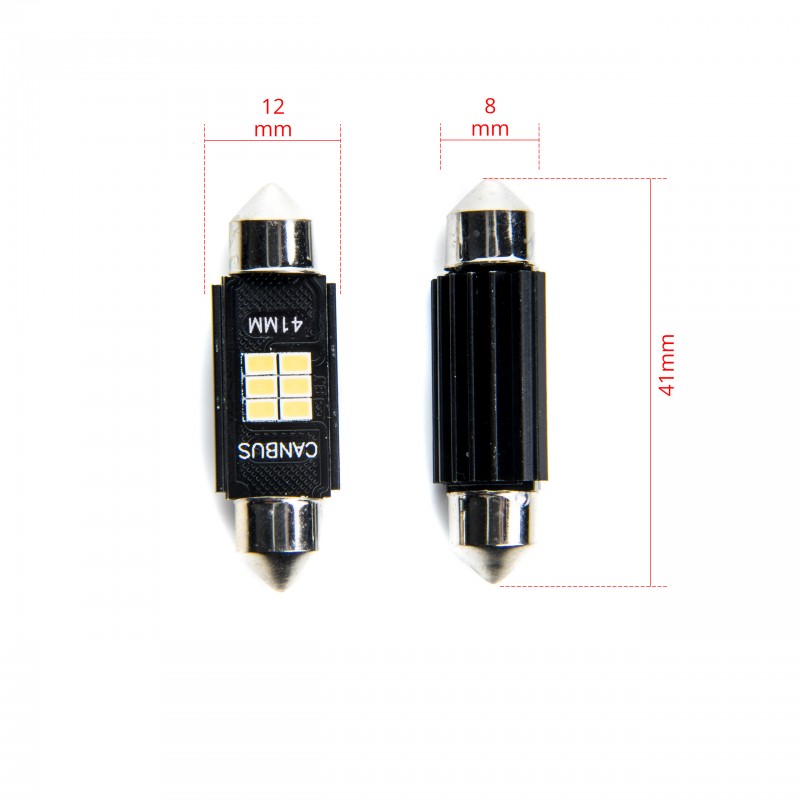C10W LED žárovky (6 x SMD 2016) 42mm 6000K CANBUS