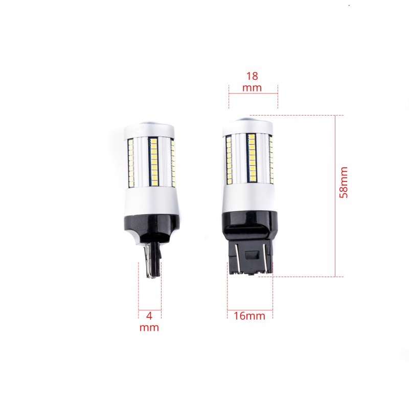 W21/5W LED žárovky (66 x SMD 2016) 6000K CANBUS (B)