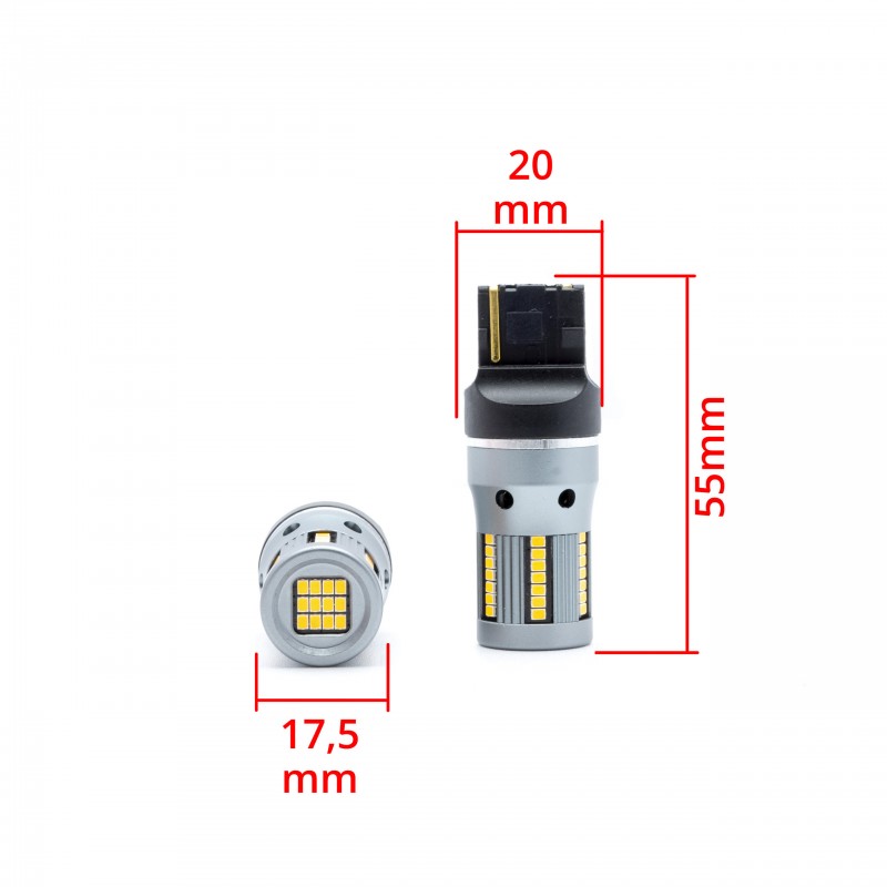 W21W LED žárovky (66 x SMD 2016) oranžová CANBUS (C)