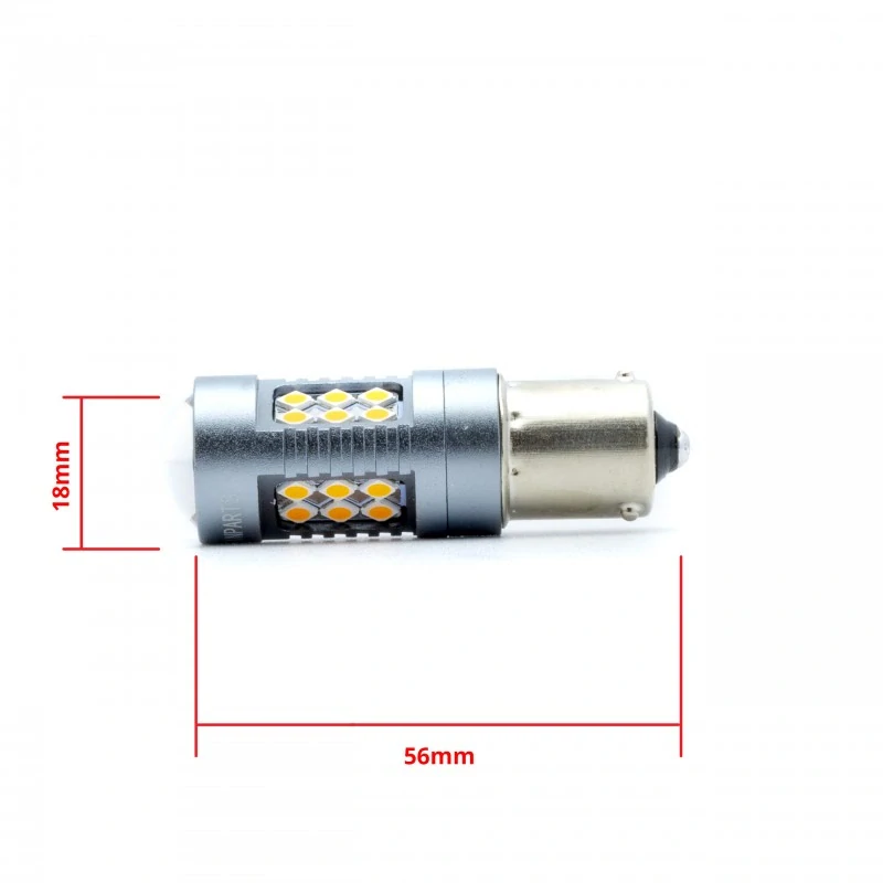 EPL291 LED žárovky PY21W (24 x SMD 3030) oranžová CANBUS