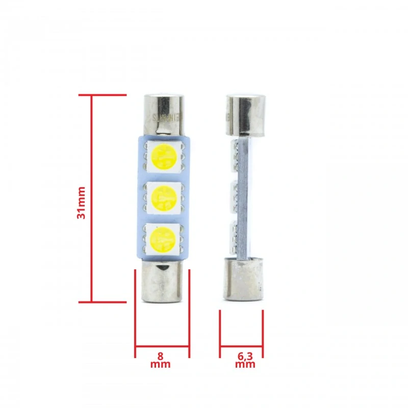 EPL312 LED žárovky C3W (3 x SMD 4014) 31mm 5000K CANBUS
