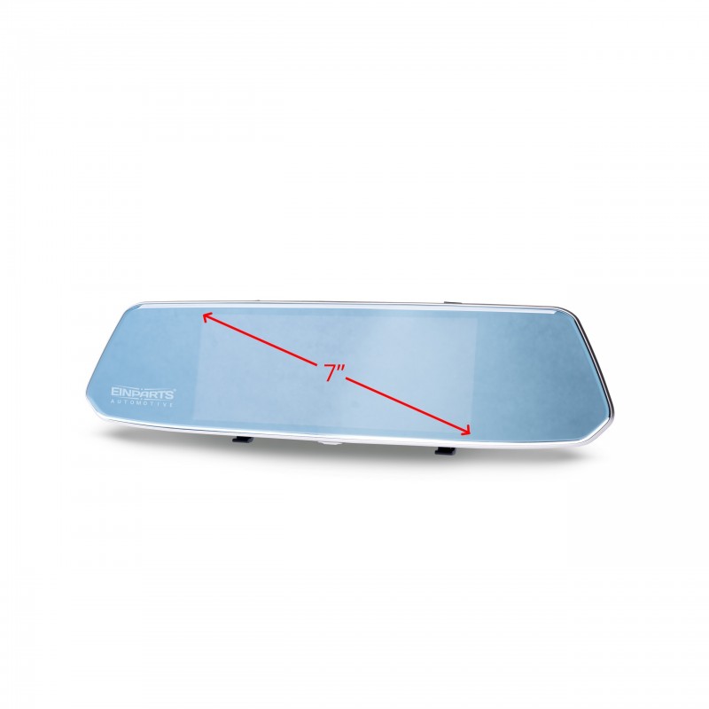 DVR videorekordér do auta se 7" monitorem ve zpětném zrcátku FHD 1080P 170° (+couvací kamera)
