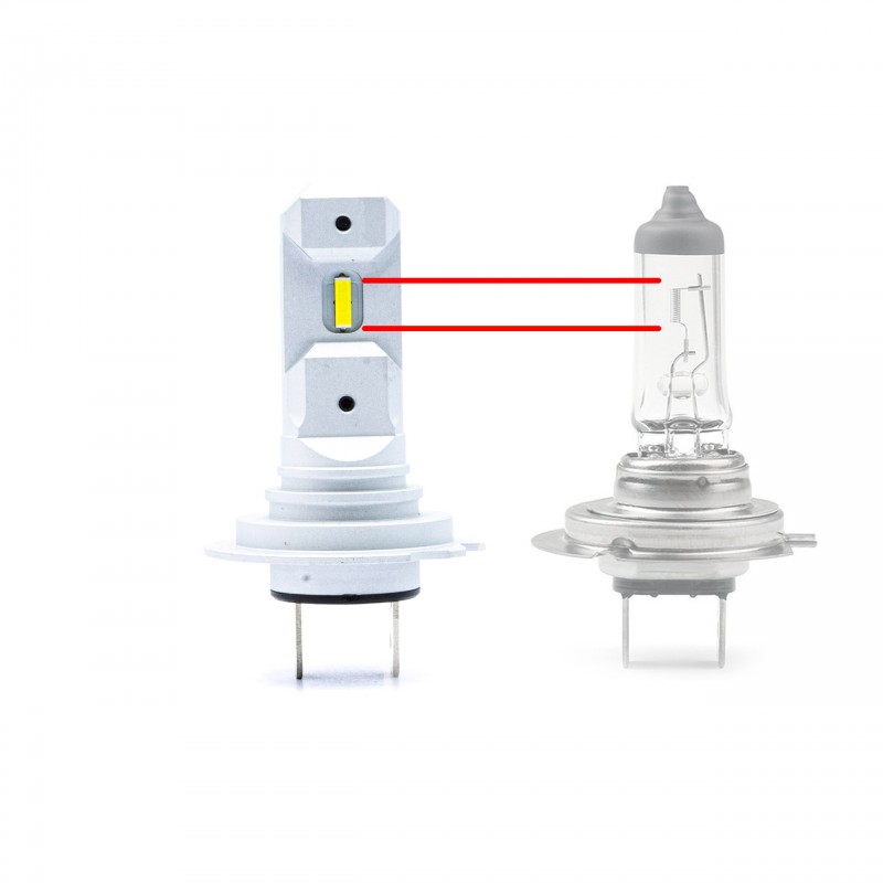 H7 LED žárovky (2 x LED COB) 6000K krátké