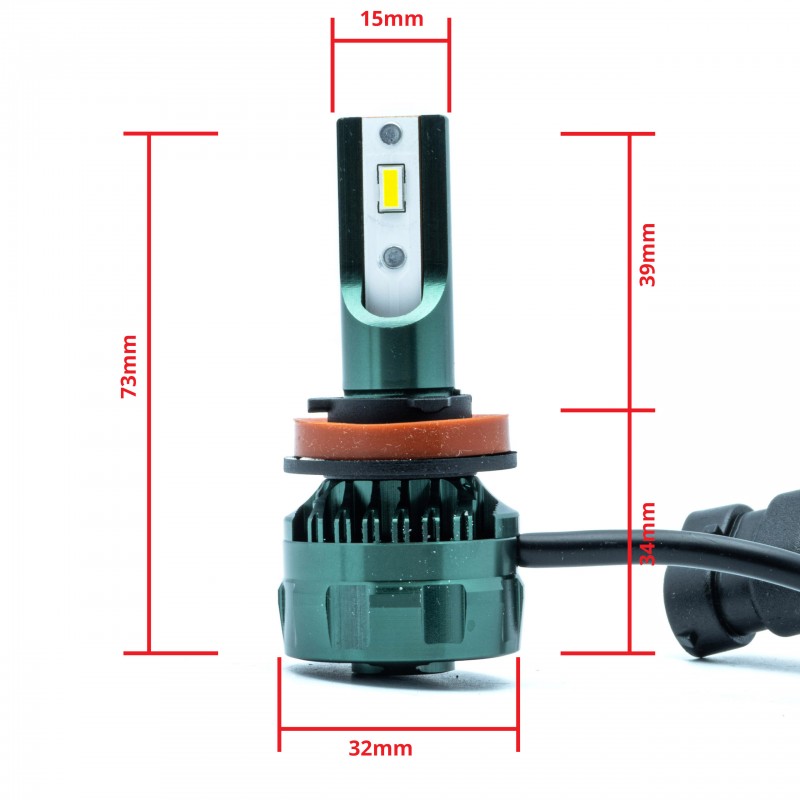 H11 LED žárovky (2 x LED FLIP CHIP) 6000K CANBUS 12/24V