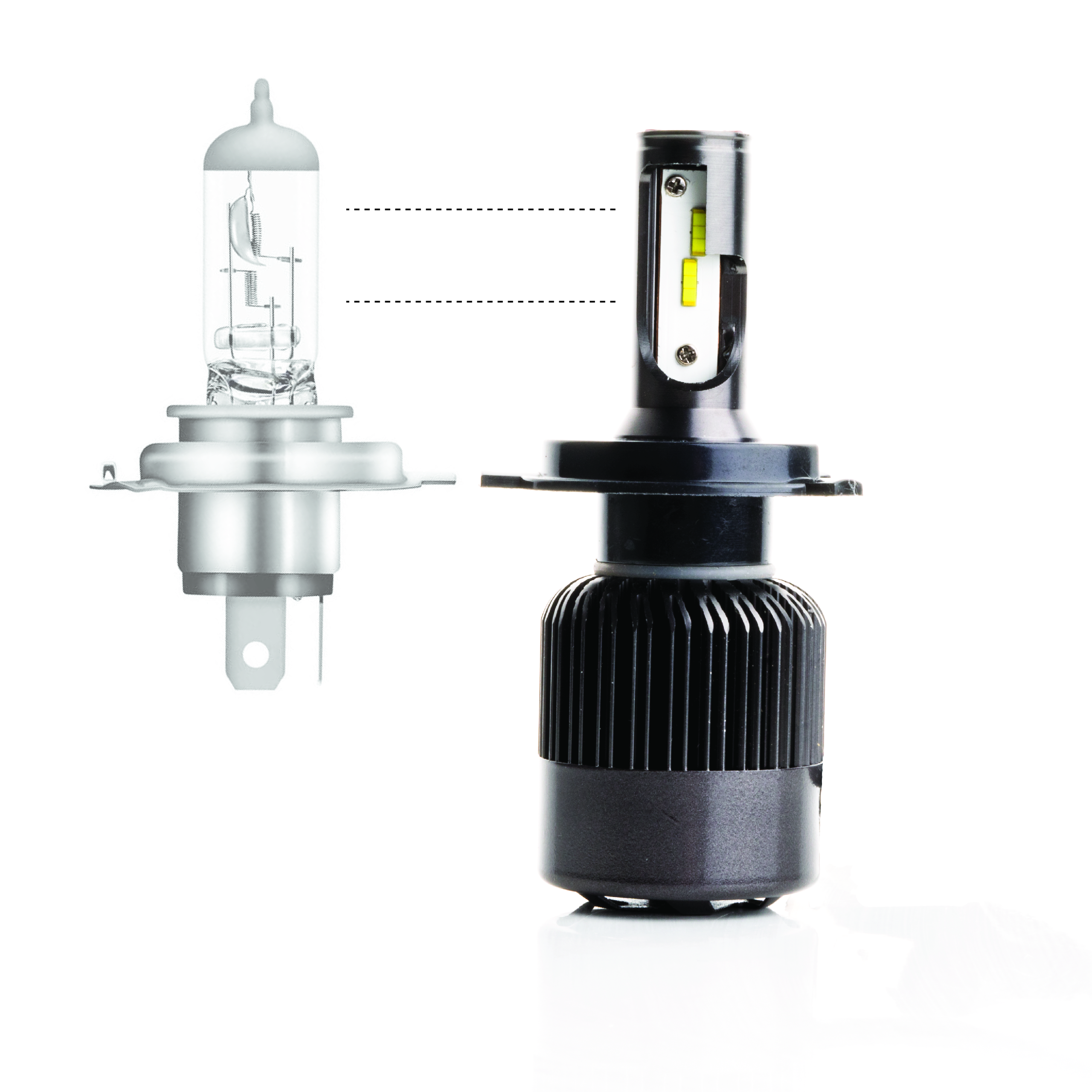 H4 LED žárovky 34/68W (4 x LED FLIP CHIP) 6000K CANBUS