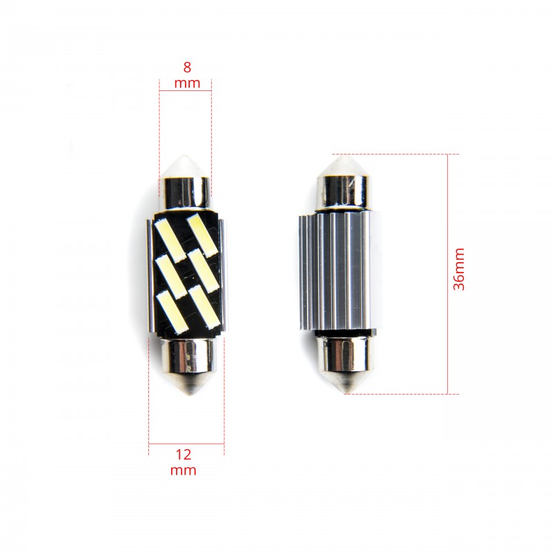 C5W LED žárovky (6 x SMD 7020) 36mm 6000K CANBUS