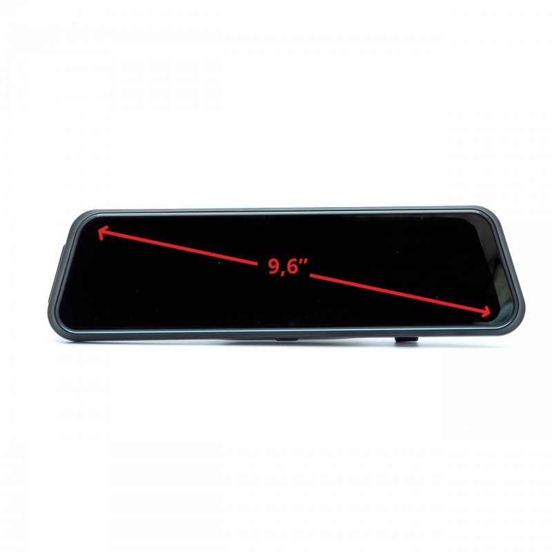 DVR videorekordér do auta se 9.6" monitorem ve zpětném zrcátku FHD 1080P 170° (+couvací kamera)