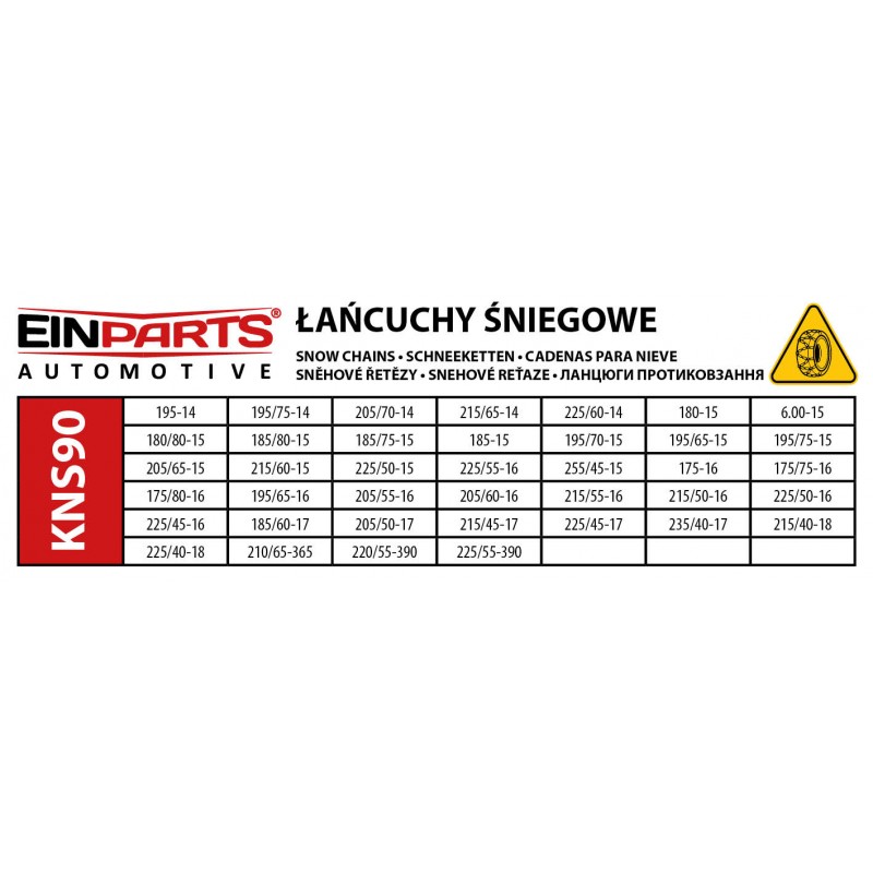 Sněhové řetězy KNS90 9mm TÜV GS ÖNORM